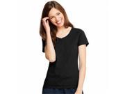 Black Womens X Temp V Neck T Shirt Size L