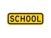 Olympia Sports SF330P 24 in. x 8 in. Aluminum Sign School Yellow