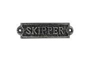 Handcrafted Model Ships k 0164C silver 6 in. Cast Iron Skipper Sign Antique Silver