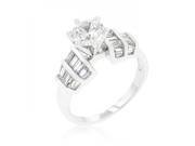 Icon Bijoux R08341R C01 09 Tapered Baguette Cubic Zirconia Engagement Ring Size 09