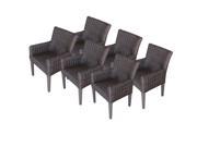 TKC Venice Dining Chairs with Arms Chestnut Brown 6 Piece