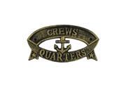 Handcrafted Model Ships k 49005B gold 9 in. Cast Iron Crews Quarters Sign Antique Gold