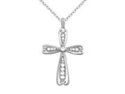 Fine Jewelry Vault UBNPD32381AGCZ April Birthstone Cubic Zirconia Cross Pendant in 925 Sterling Silver