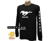 Brickels Racing Collectibles Ford Mustang Black Long Sleeved Shirt with Script on Sleeves BLACK LARGE BDFMST103