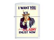Fox Outdoor 86 11934 I Want You Zippo Lighter Brushed Chrome