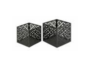 Benzara 67826 Attractive Set of Two Metal Outdoor Planter