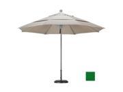 March Products LUXY118 SA46 DWV 11 ft. Stainless Steel SinglePole Fiberglass Ribs Market Umbrella DV Anodized Pacifica Hunter Green