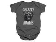 Trevco Grizzly Adams Retro Bear Infant Snapsuit Charcoal Large 18 Months
