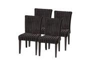 TKC Venice Armless Dining Chairs Chestnut Brown 4 Piece