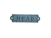 Handcrafted Model Ships k 0164B light blue 6 in. Cast Iron Head Sign Light Blue Whitewashed