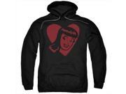 Archie Comics Veronica Hearts Adult Pull Over Hoodie Black Medium