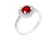 Icon Bijoux R08347R C10 06 Ruby Red Halo Engagement Ring Size 06
