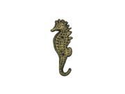 Handcrafted Model Ships K 575 gold 7 in. Cast Iron Seahorse Hook Rustic Gold