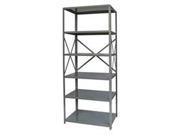 Hallowell F5711 24HG Hallowell Hi Tech Free Standing Shelving 48 in. W x 24 in. D x 87 in. H 725 Hallowell Gray 6 Adjustable Shelves Stand Alone Unit Open Style