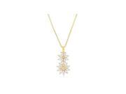 Icon Bijoux P11423G C01 Goldtone Dual Floral Pendant