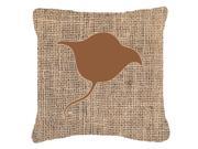 Stingray Burlap and Brown Canvas Fabric Decorative Pillow BB1094