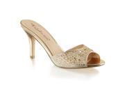 Fabulicious LUCY01_GGFA 9 Mesh Fabric Slide High Heel Shoe Gold Size 9