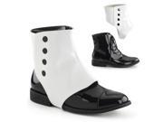 Funtasma DAP06_B W XL Black White Patent Ankle Boot with Detachable Shaft Inner Zip Extra Large