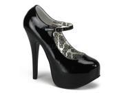 Bordello TEE07_B 10 Maryjane Shoe with Concealed Platform Pump Black Size 10