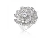 Icon Bijoux R08292R C01 07 Large Flower Cubic Zirconia Cocktail Ring Size 07
