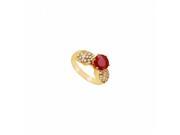 Fine Jewelry Vault UBJ2861Y14DR 101RS4 Ruby Diamond Engagement Ring 14K Yellow Gold 1.50 CT Size 4