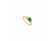 Fine Jewelry Vault UBJ2435Y14DE 101RS10 Emerald Diamond Engagement Ring 14K Yellow Gold 1.25 CT Size 10