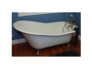 Cambridge Plumbing Inc ST61 NH ORB Cast Iron Slipper Clawfoot Tub 61 x 30 in. with No Faucet Drillings and Oil Rubbed Bronze Feet
