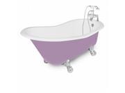 American Bath Factory T130B CH P Wintess 61 in. Splash Of Color Cast Iron Bath Tub Chrome Metal Finish Small