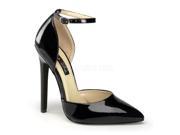 Pleaser SEXY21_B 7 Ankle Strap Dorsay Pump Shoe Black Size 7