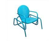 NorthLight 34 in. Turquoise Blue Retro Metal Tulip Outdoor Single Glider
