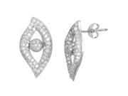 YGI Group SSE219 Sterling Silver Evel Eye Micropave Stud Earrings With Cubic Zirconia