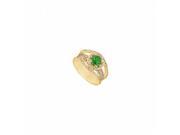 Fine Jewelry Vault UBJ8178Y14DE 101RS6 Emerald Diamond Engagement Ring 14K Yellow Gold 1.25 CT Size 6