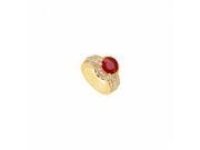 Fine Jewelry Vault UBJ8545Y14DR 101RS8 Ruby Diamond Engagement Ring 14K Yellow Gold 1.00 CT Size 8