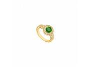 Fine Jewelry Vault UBJ476Y14DE 101RS4 Emerald Diamond Engagement Ring 14K Yellow Gold 0.75 CT Size 4