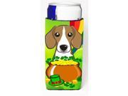 Carolines Treasures BB1983MUK Beagle St. Patricks Day Michelob Ultra Koozies for Slim Cans