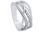 Doma Jewellery SSRZ7135 Sterling Silver Ring With Micro Set Cubic Zirconia Size 5