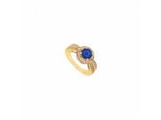 Fine Jewelry Vault UBJ8304Y14DS 101RS7 Sapphire Diamond Engagement Ring 14K Yellow Gold 1.00 CT Size 7