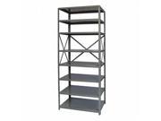 Hallowell F5713 12HG Hallowell Hi Tech Free Standing Shelving 48 in. W x 12 in. D x 87 in. H 725 Hallowell Gray 8 Adjustable Shelves Stand Alone Unit Open Style