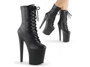Demonia V CRE571_BVL 9 2 in. Platform Lace Up Creeper Bootie with Exposed Zipper Black Size 9