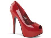 Bordello TEE22_R 10 1.75 in. Concealed Platform Peep Toe Pump Shoe Red Size 10