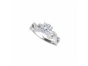 Fine Jewelry Vault UBNR84772W14CZ White Gold Round Shaped CZ Engagement Ring