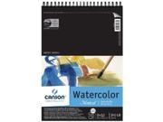 Canson C100511058 9 in. x 12 in. Cold Press Wire Bound Watercolor Pad 140lb 300g