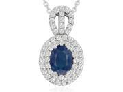 SuperJeweler 14K 3.50 Ct. Fine Quality Sapphire And Diamond Necklace White Gold