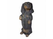 Sandicast LS04408 Life Size Black Dachshund Sculpture Sitting Pretty