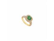 Fine Jewelry Vault UBJ8773Y14DE 101RS8 Emerald Diamond Engagement Ring 14K Yellow Gold 1.50 CT Size 8