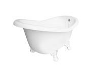American Bath Factory T010A WH Ascot Bathtub no Faucet Holes White