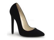 Pleaser SEXY20_BVEL 7 Stiletto Pointed Toe Pump Shoe Black Size 7