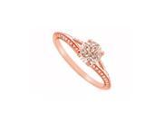 Fine Jewelry Vault UBJS3049AAGVRCZMG 1 CT Split Shank Engagement Rings With Morganite CZ in Rose Gold Vermeil 26 Stones