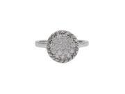 Dlux Jewels Sterling Silver SR Cubic Zirconia White Ring 7 in.