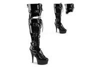 Pleaser DEL3068_B_M 9 1.75 in. Platform Over The Knee Boot with Back Zip Black Size 9